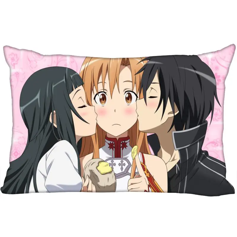 

Sword Art Online Hot Sale Pillowcase High Quality Print Custom 45x35cm Rectangle Pillow Cover Zippered Decorative Pillows Cover