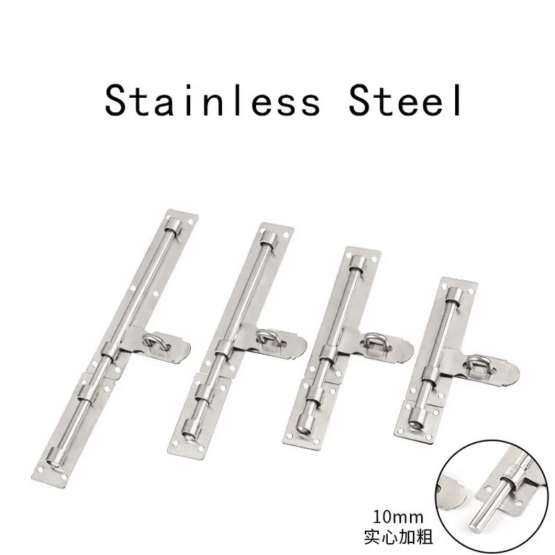 

8/10/12/14inch Stainless Steel Door Bolt Hasp Safety Latch Padlock Slide lock For Door Window Drawer Cupboard Furniture Hardware