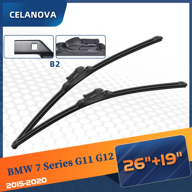 

Windshield Wiper Blade For BMW 7 Series G11 G12 2015-2020 Frameless Windscreen Rubber Wipers 26"+ 19"