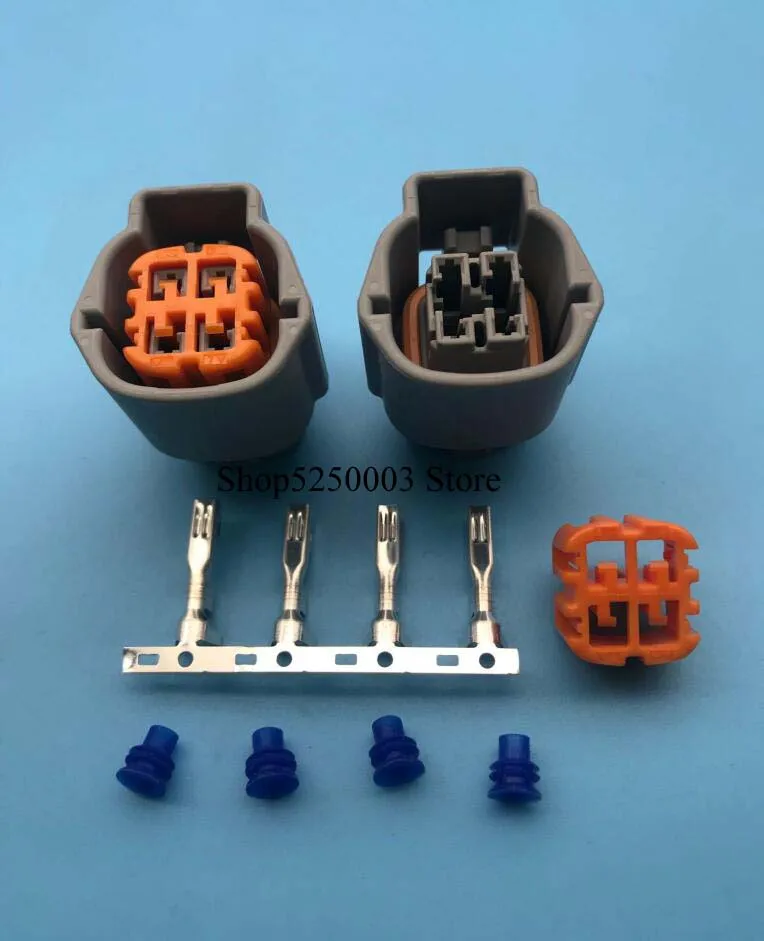 2 Sets 4 Pin Waterproof Oxygen O2 Sensor Plug Female Automotive Connector 6189-7757 forNissan