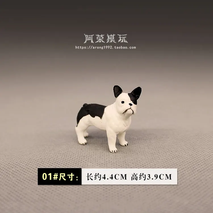 Cute Pet Dog Animals Model Schnauzer Chihuahua Bulldog Beagle Bonner Mountain Action Figure Figurine Toys Miniature Accessories