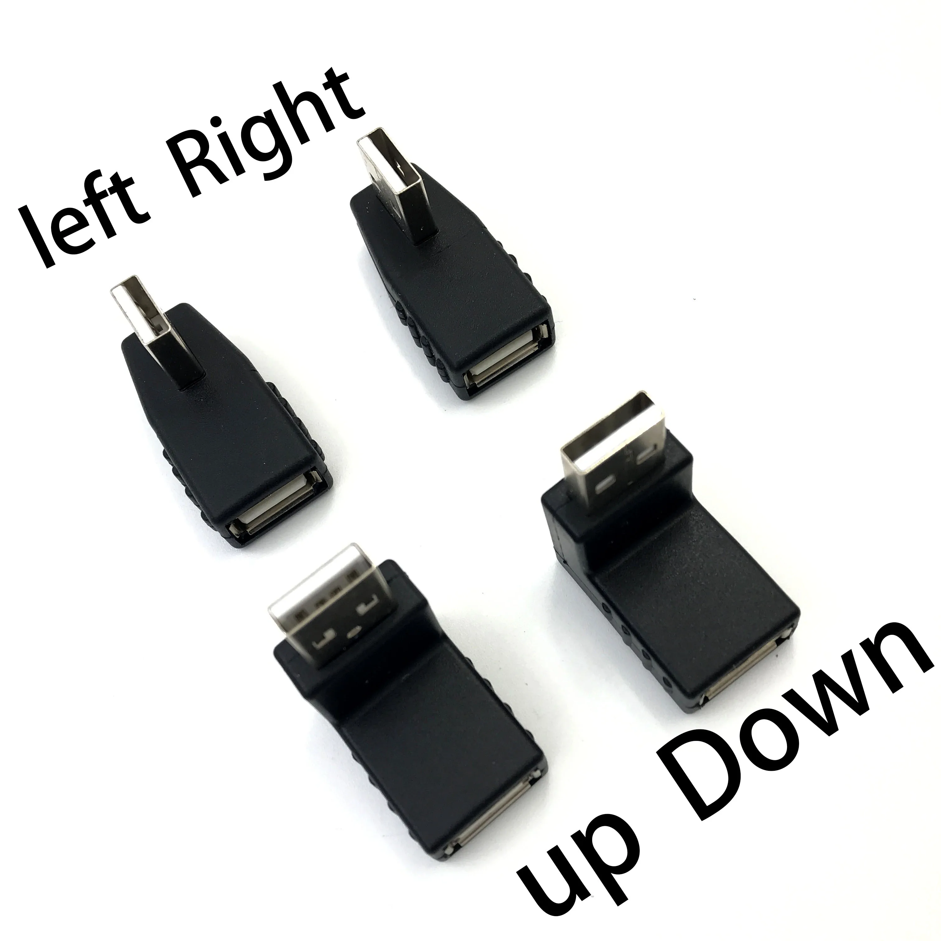 Conector de extensión para ordenador portátil, 90 grados, izquierda/derecha/arriba/ángulo inclinado, USB 2,0 A, adaptador macho A hembra