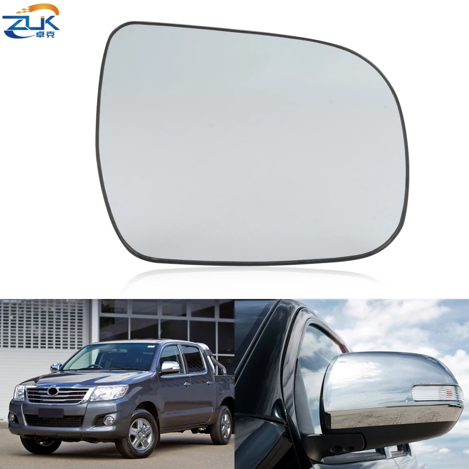 ZUK Car Exterior Door Rearview Side Mirror Lens Glasses For TOYOTA HILUX VIGO FORTUNER INNOVA 2012 2013 2014 2015 Without Heated