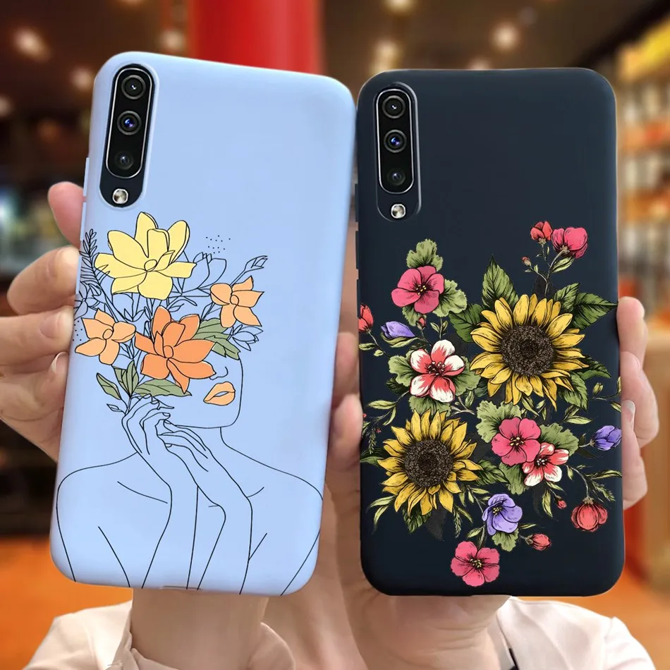 For Samsung Galaxy A50 A30 Case Cover Luxury Flower Soft Silicone Phone Back Cover For Samsung A50S A 50 S 50s A30S 30s Cases