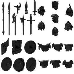 Medieval Knights Accessories for Minifig Building blocks Toys Armor Ax Spear Helmet Rome Warrior Weapons Sword Shield MOC