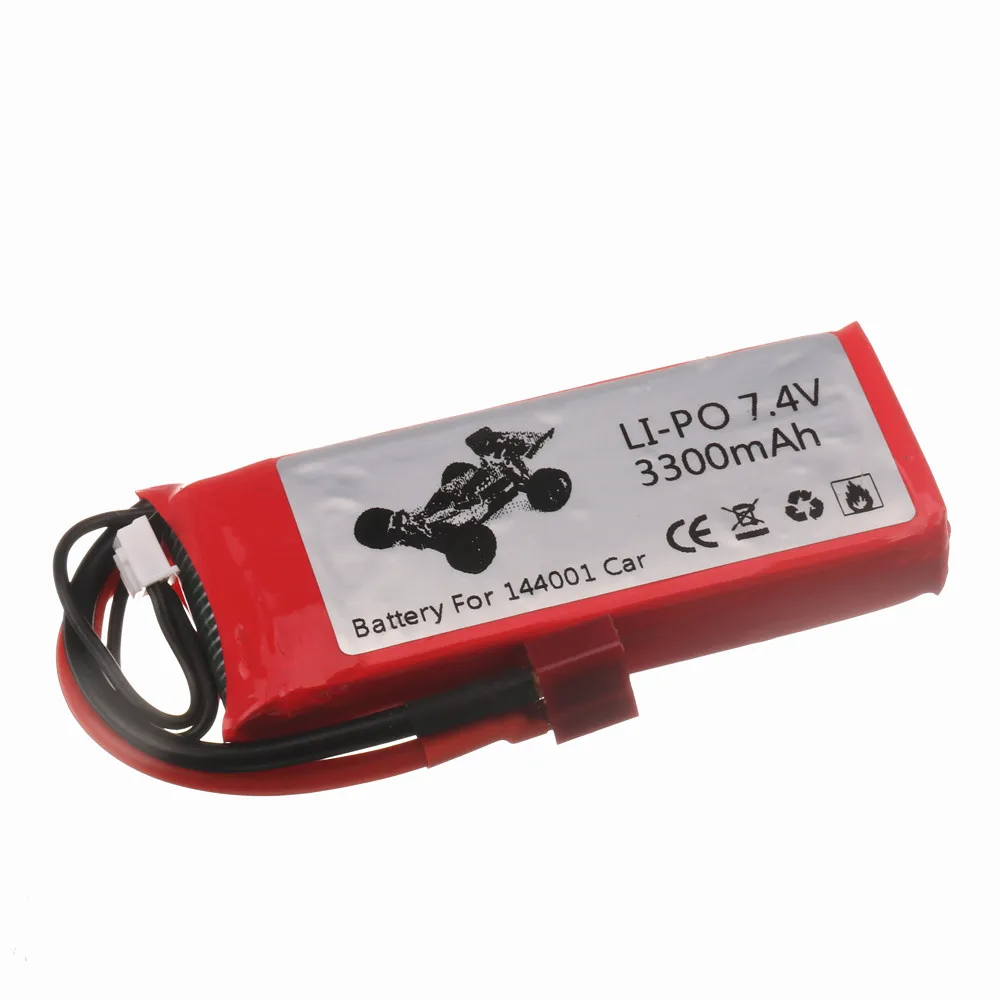 Original For Wltoys 144001 car 2s 7.4 V 3300mAh Lipo battery T Plug for Wltoys 1/14 144001 RC car boat Lipo battery 1-5PCS