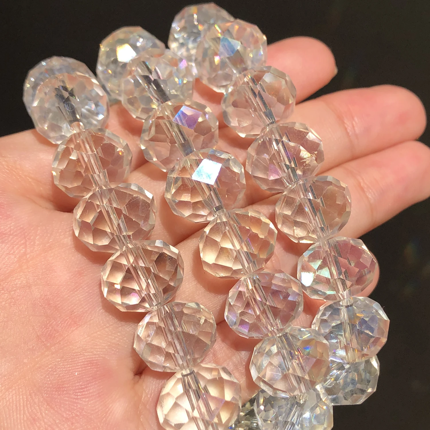 4/6/8/10/12mm Crystal Rondel Beads Wheel Faceted Glass Beads for Diy Bracelet Accessories Jewellery Making 15\'\'/Strand Pick Size