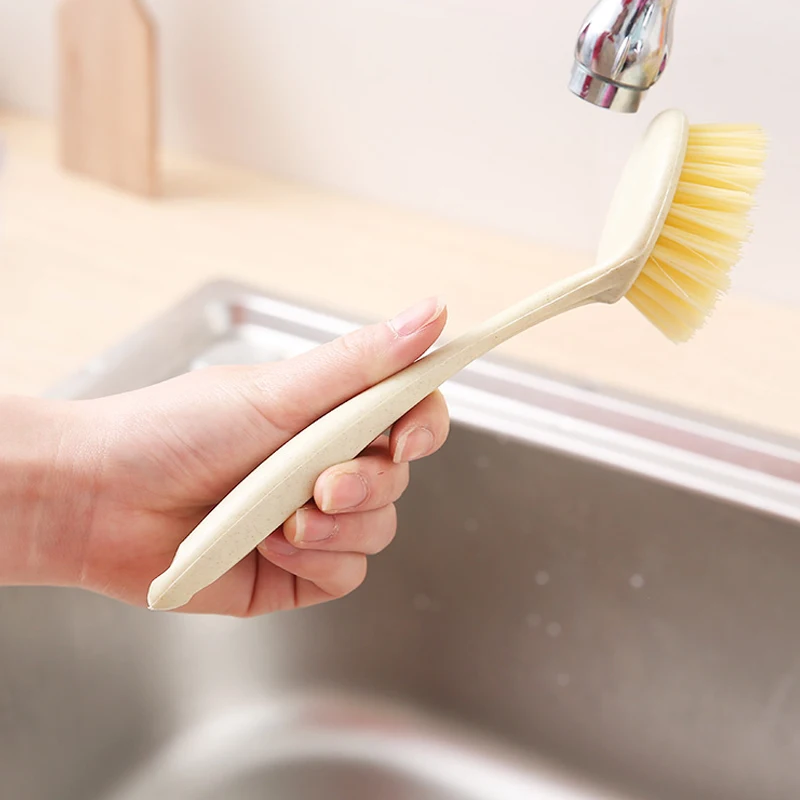 Long Handle Soft Bristled Pot Brush Handheld Can Hang  Kitchen Cleaning Supplies  Household Daily Necessities