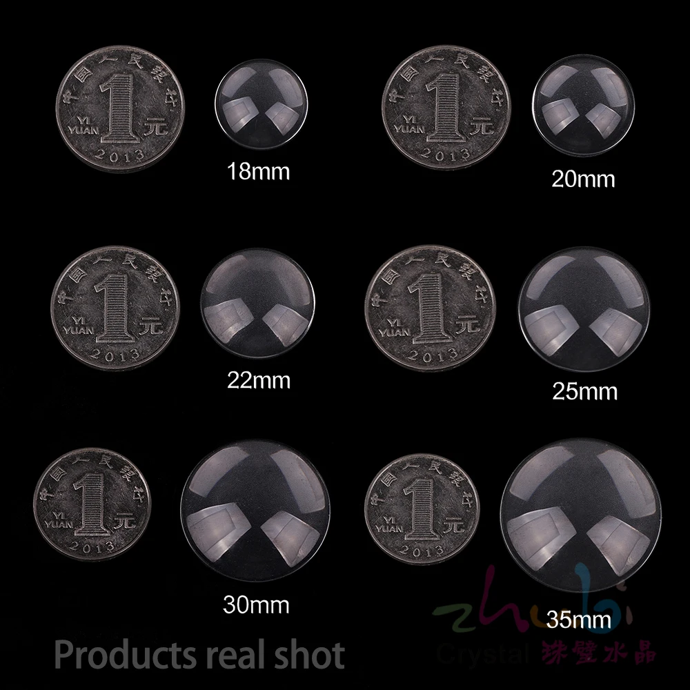 6/8/10/12/14/16/18/20/25/30/35/40/50mm Transparent Domed Flatback Half Round Clear Crystal Glass Cabochon For DIY Jewelry Making