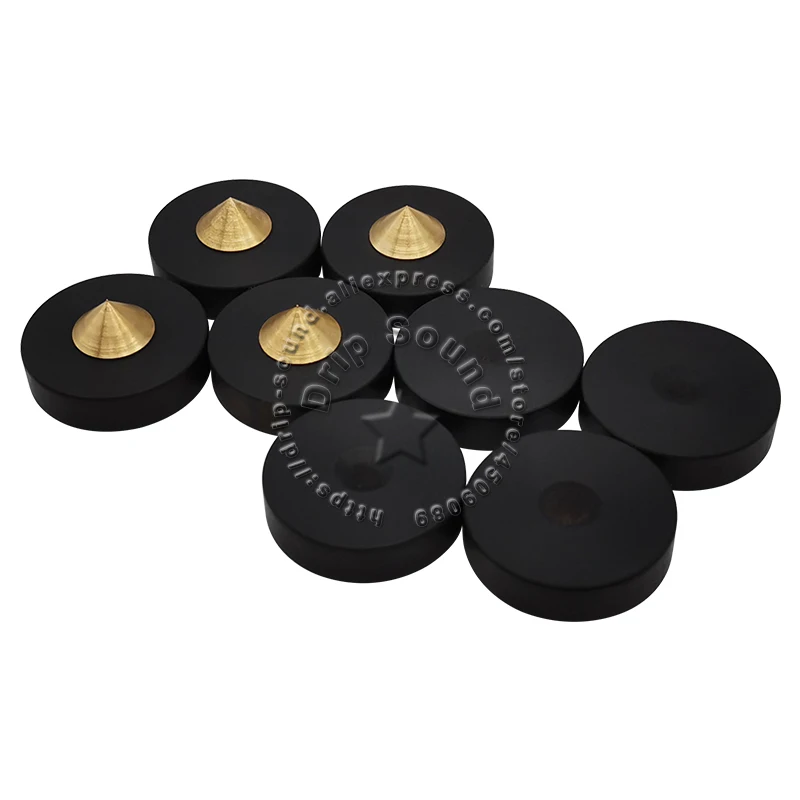 4pcs 23mm/0.9" 33mm/1.3" Ebony Speakers Shock-absorbing Spike Pad HiFi Bookshelf Audio Isolation Stand Feet Nail #1