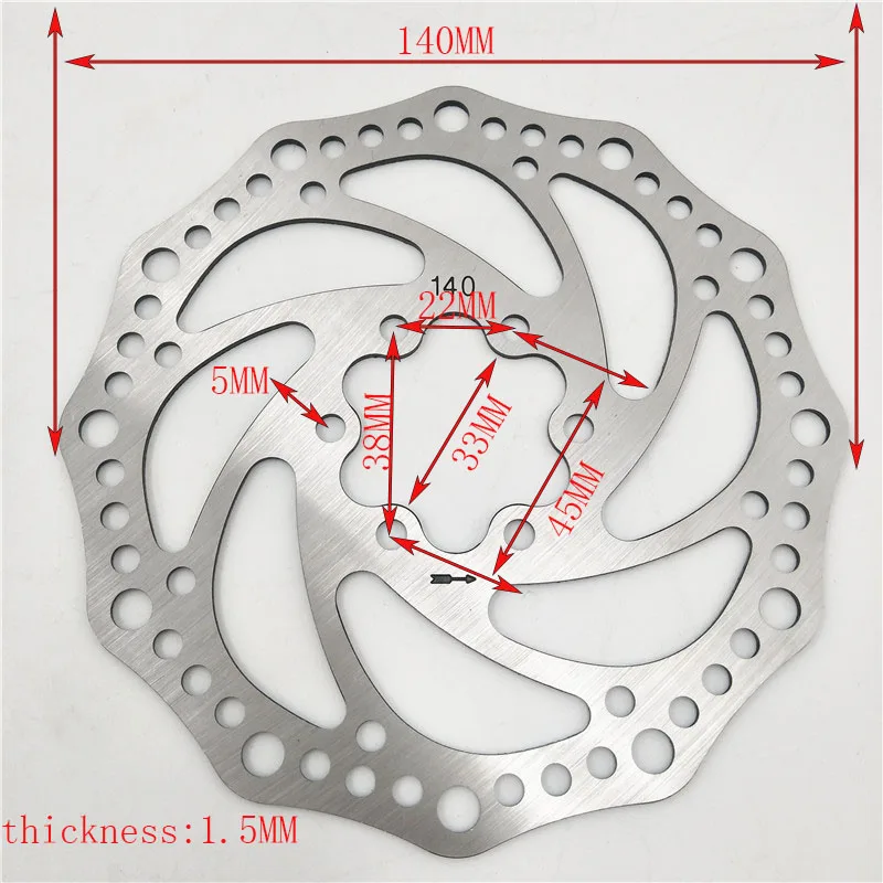 Brake Disc Plate Outside Diameter 120mm 140mm 160mm 180mm With 6 Fitting Hole Screws For Outdoor Cycling Scooter