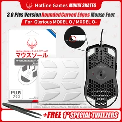 2 Sets Holtine Games 3.0Plus Rounded Curved Edges Mouse Skates for Glorious Model O Model O- Gaming Mouse Feet Pad Replacement