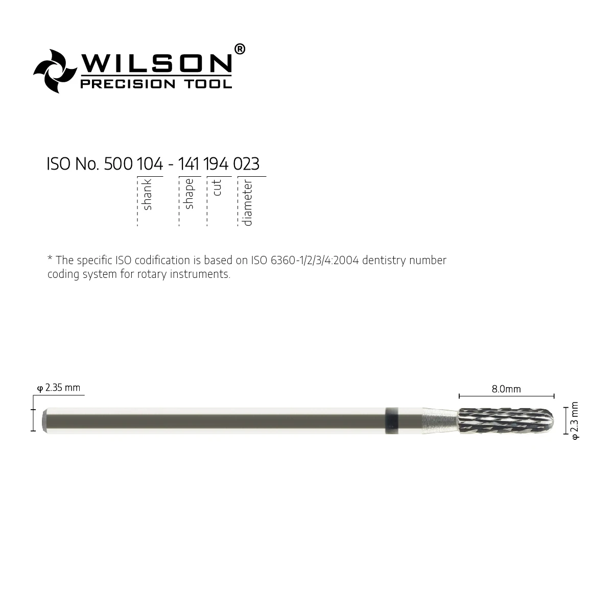 WILSON PRECISION TOOL 5001501-ISO 141 194 023 Tungsten Carbide Burs For Trimming Metal