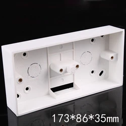 Two 86 Double Junction Box White PVC Surface Mount Wiring Box For Wall Electrical Socket Switch Installation