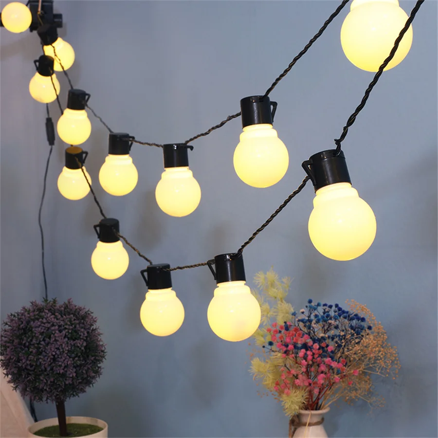 10/20/38 LED Globe Fairy String Light Outdoor Festoon Bulb Fairy Light Garland For Garden Backyard Wedding Christmas Decoration