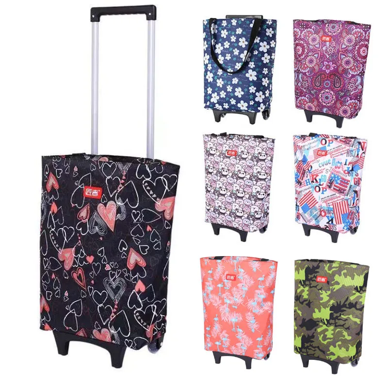 Large Folding Shopping Bag On Wheels Bag Buy Fruit Vegetables Bag Shopping Cart Organizer Food Shopping Organizer Trolley Bag