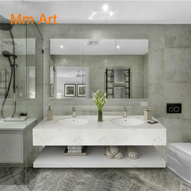 modern luxury customized hotel home full set bathroom cabinet