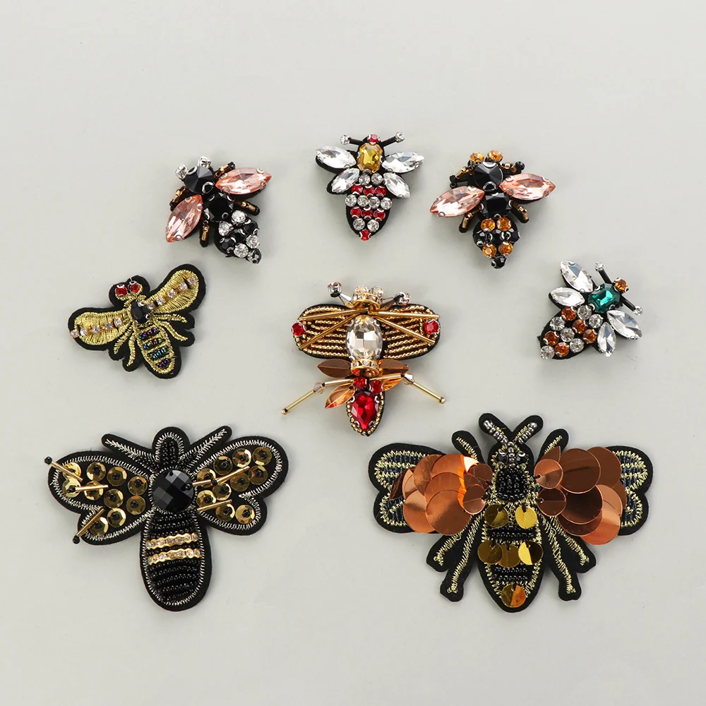 3dビーズビーズパッチ,手作り,スパンコール刺繡,クリスタルアップリケ,かわいい服のアクセサリー,手工芸品,diy,2個