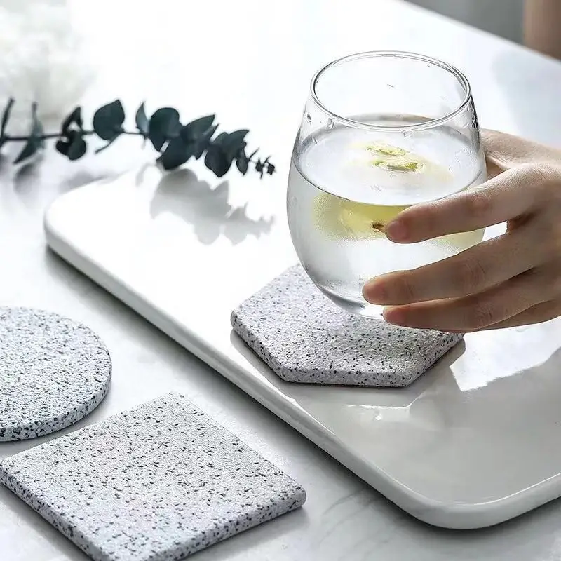 1PCS Granite Pattern Porcelain Table Mat Coaster Ceramic Coaster Tea Cup Pad Porcelain Table Mat Coaster Coffee Tea Cup Place