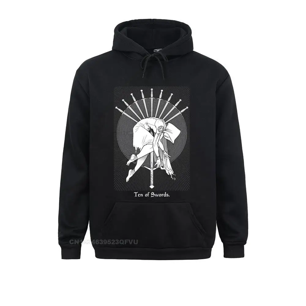 

Awesome Ten Of Swords Tarot Card Hoodie Men Cotton Sweater The Magician Skull Magic Gift Japanese Streetwear