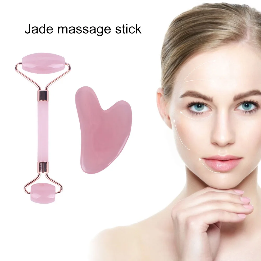 Face Spa Neck Massager For Face Roller Gua Sha Scraper Board Lift Up Wrinkle Remover Eye Care Resin Guasha Set