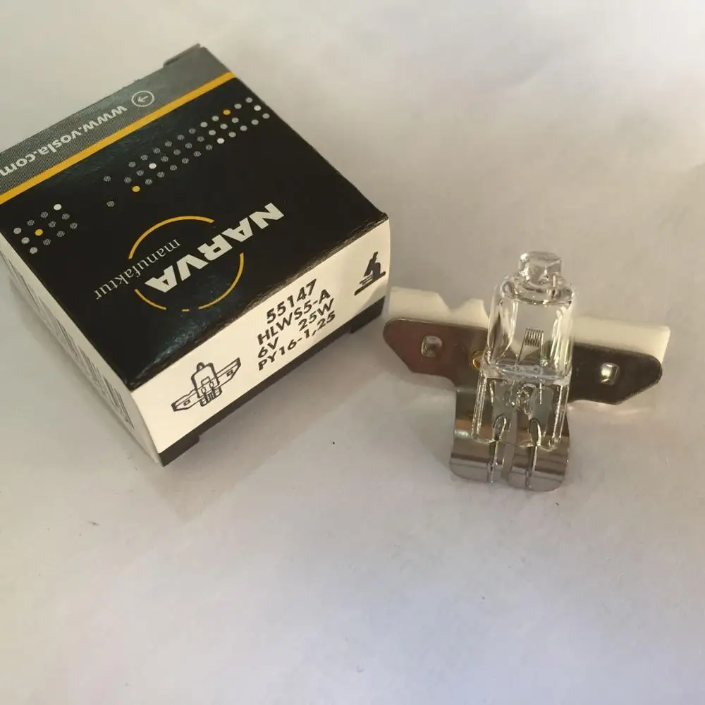 Japan for Narva 55147 HLWS5-A 6V 25W bulb,PY16-1.25,Zeiss Jena microscope light,6V25W low voltage halogen lamp with metal wing