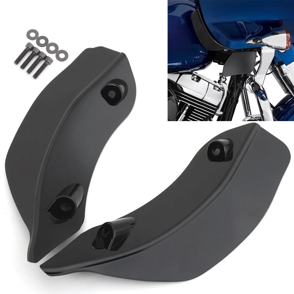 Motorcycle Black Upper Batwing Fairing Accents Air Deflector Wind Deflectors For Harley Road Glide FLTRX FLTRXS FLTRUSE 15-Up