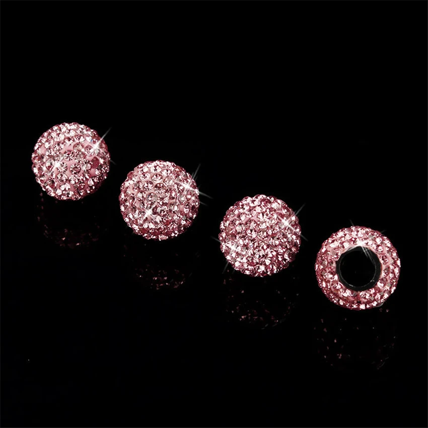 4Pcs/Lot Soft Clay Rhinestone Car Tire Valve Caps Diamond Shining Dustproof Caps Car Accessories for Volkswagen CC Passat Polo