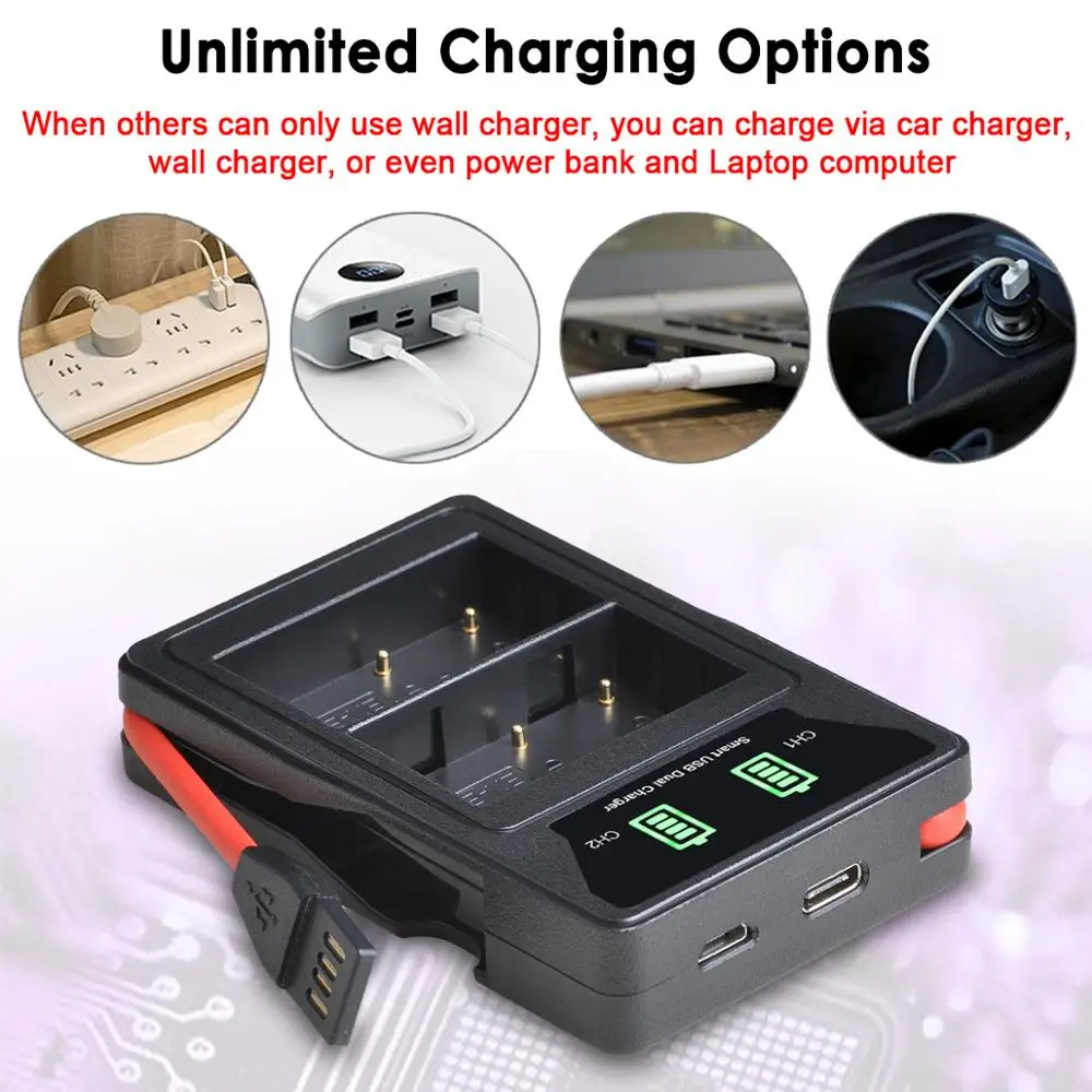 Аккумулятор 2000 мА · ч EN-EL3e EN EL3e ENEL3e + зарядное устройство EN EL3 с портом Type-c для Nikon D30, D50, D70, D70S, D90, D80, D100, D200, D300, D700