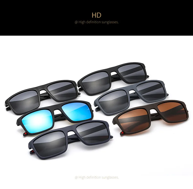 Men\'s Polarized Sunglasses 2024 Cool Boy UV Protection Rectangle Sun Glasses Sport Fishing Eyewear Anti Glare Driving Oculos