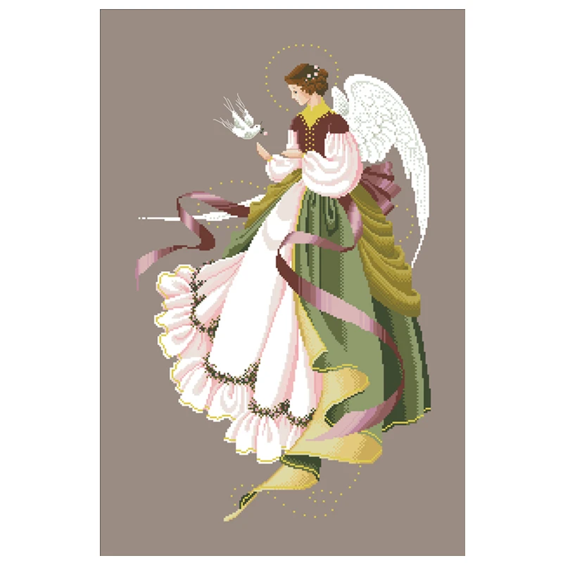 Angel of Grace cross stitch kit fairy Dreampattern 18ct 14ct 11ct coffee canvas embroidery DIY needlework wall decor