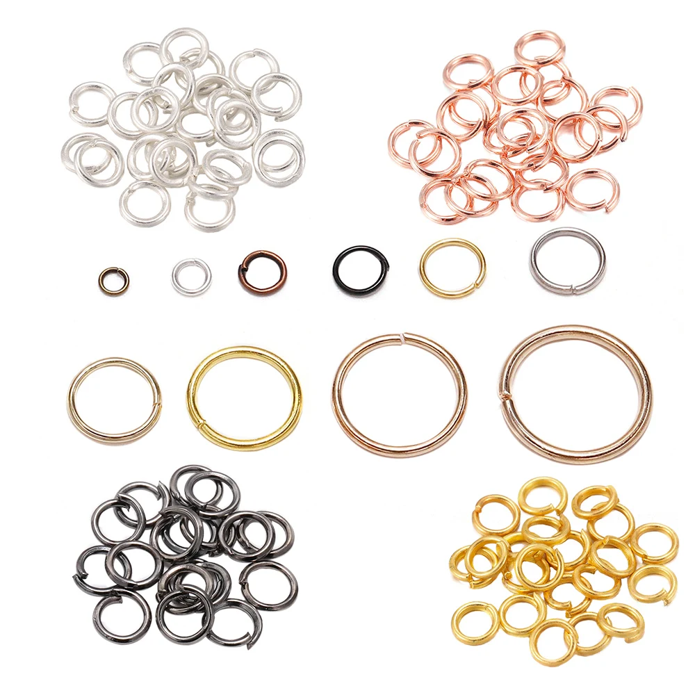 50-200Pcs/Lot 12 Color 3-20mm Open Circle Jump Rings Split Ring Connectors For DIY Jewelry Finding Making Supplies Accessories