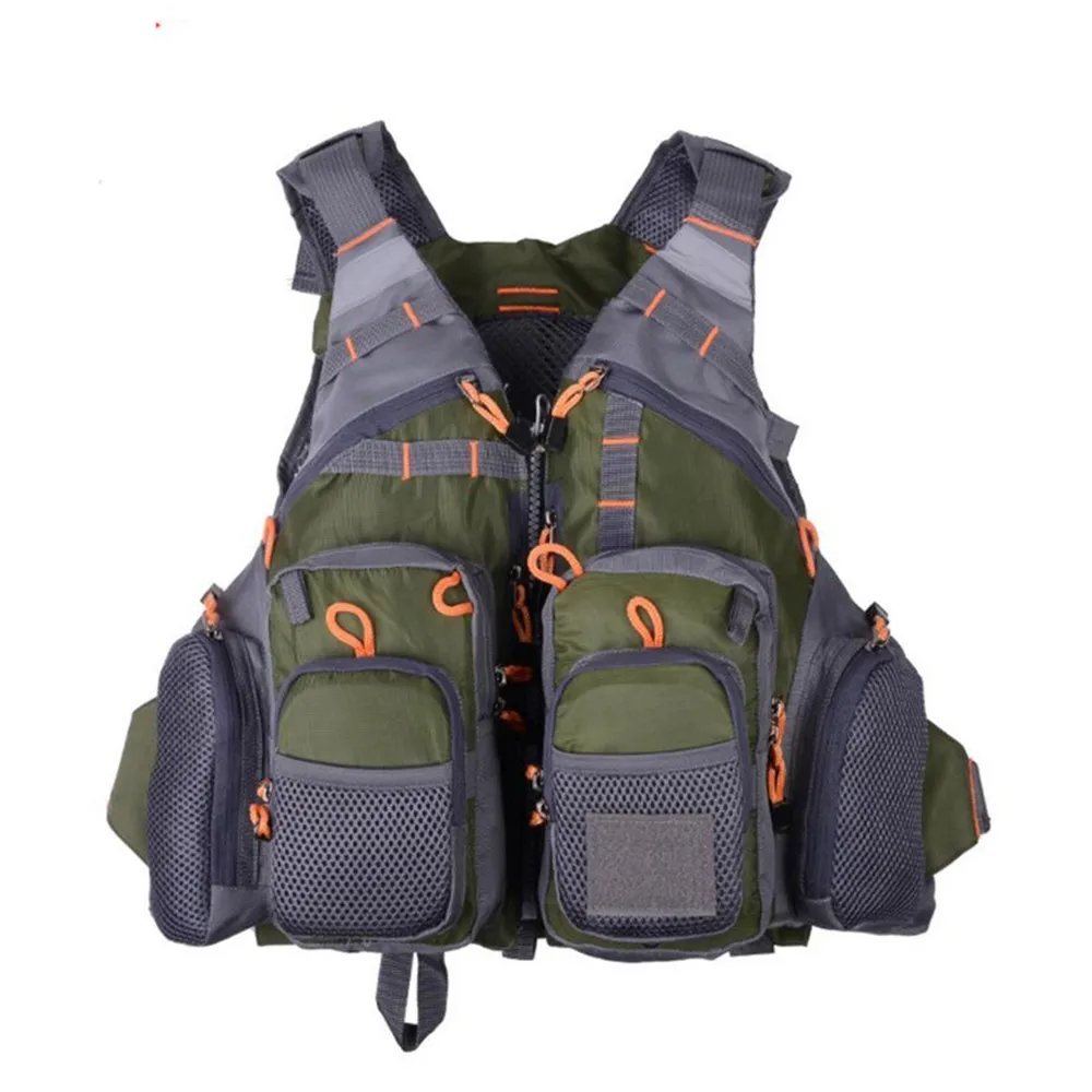 Fly Fishing Vest Men's Multi Function Mesh Jacket Outdoor Sport Waistcoat Survival Utility Vest Colete Salva-Vidas MJ09