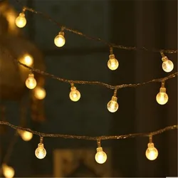 Impermeável LED String Light para iluminação exterior, feriado Chain Ball, lâmpada, casamento, Natal, 6m, 10m, 80