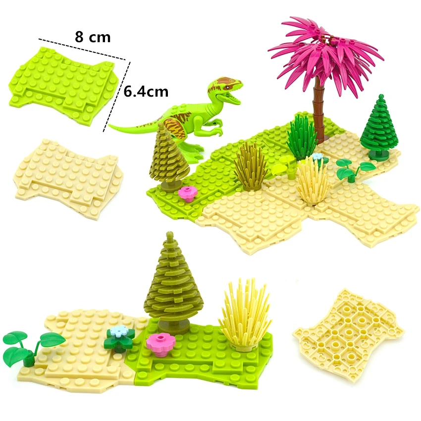 

4PCS Irregular Baseplate Double Sides multi-terrain Plant Base Plates MOC Part Bricks Building Blocks Assembly Toys Baseplates