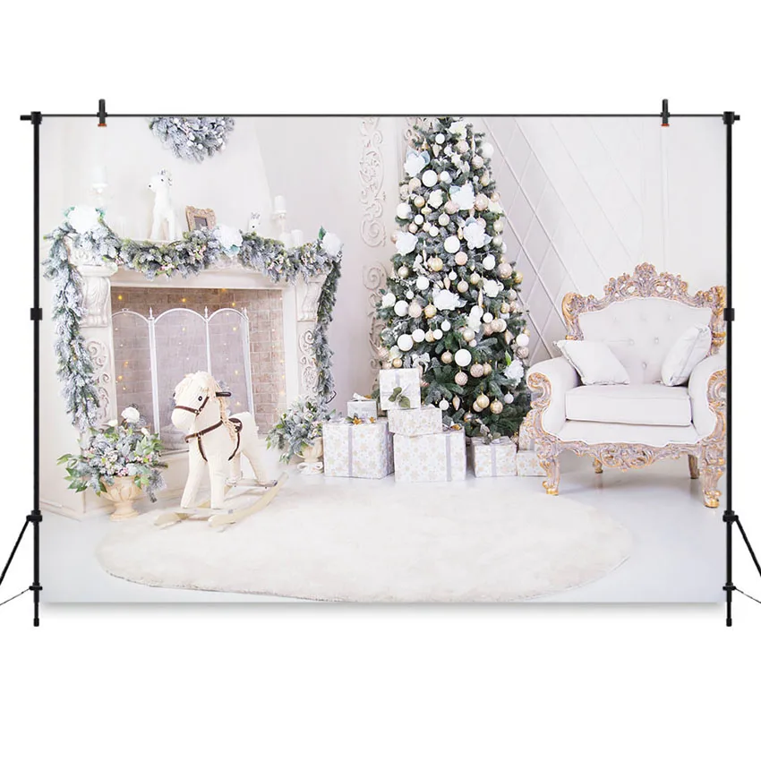 

Christmas Backdrop for Indoor Photography White Christmas Tree Baby Kid Photo Studio Background Decoration Photobooth Photocall