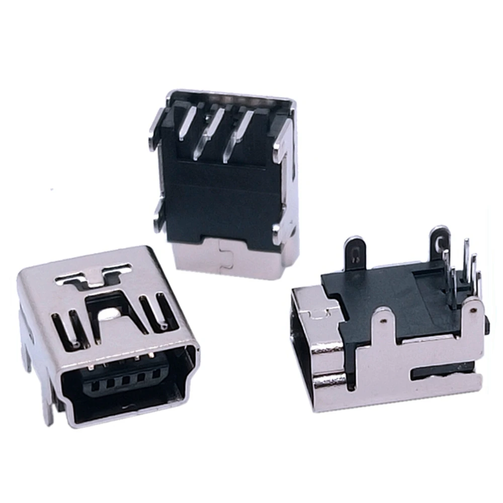 20Pcs Mini USB Type B 5-Pin Female Socket Right Angle DIP Jack Connector