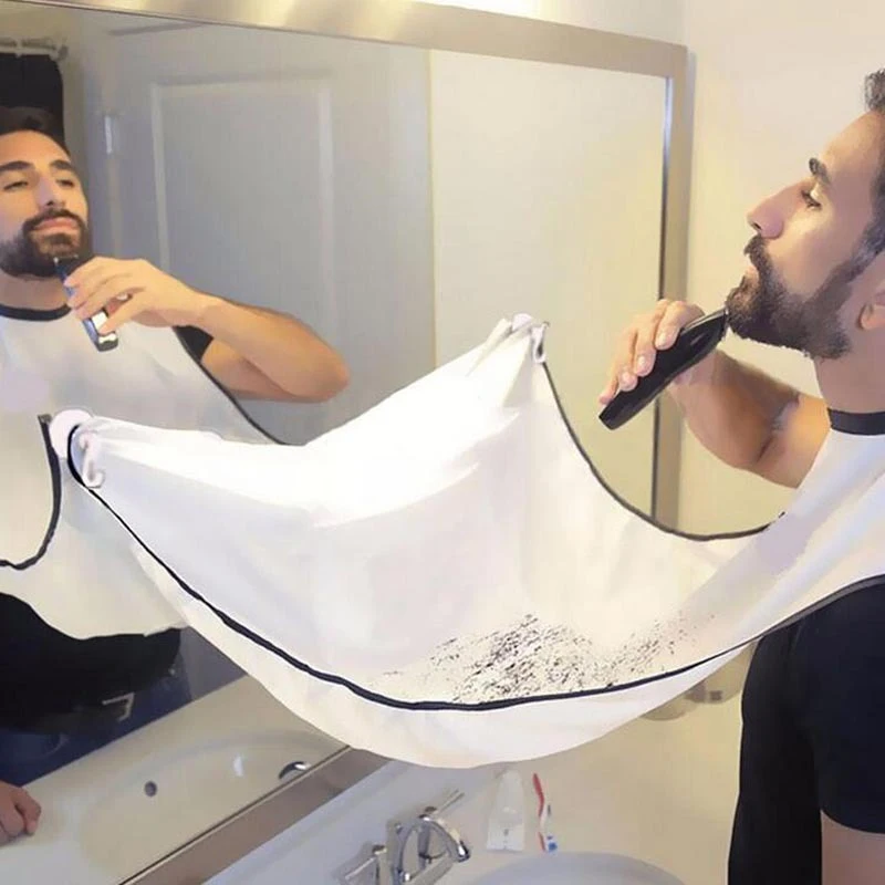 New Adult Bibs Shaver Holder Care Clean Hair Male Beard Shaving Apron Hair Cutting Apron Bathroom Organizer Gift For Man