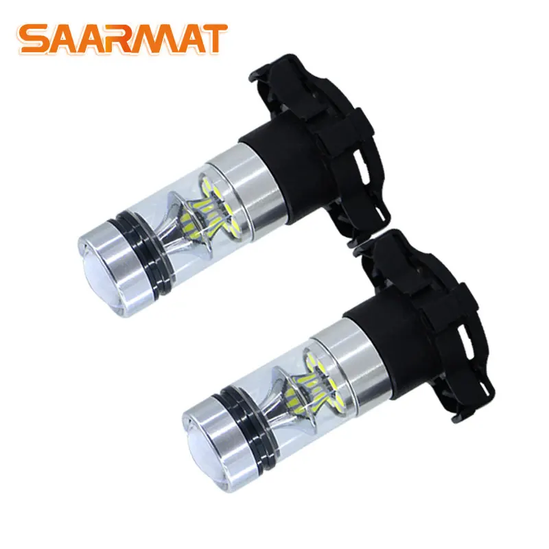 2Pc Foutloos Canbus PSY24W Led Noodverlichting Alarmlichten Yellow3000k Voor Vw Passat B7 Tiguan Golf MK6 Audi citroen C5