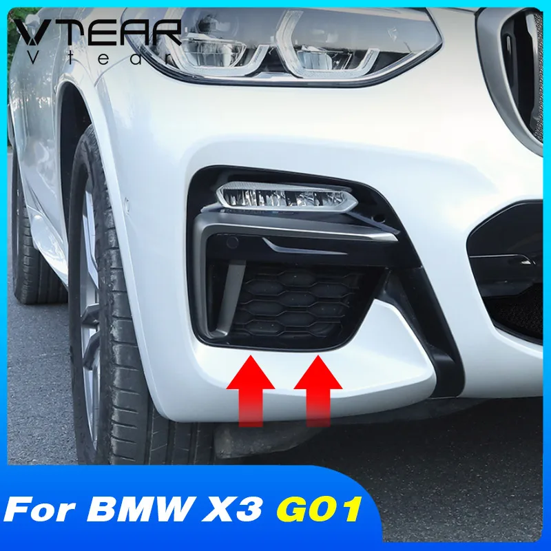 Vtear Fog Lights Grille Replace Frame Trim Exterior Protection Accessories Car Modification ABS Parts For BMW X3 G01 2018-2021