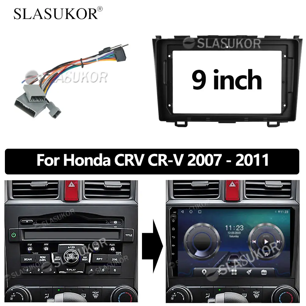 

9 INCH Audio Fitting For Honda CRV CR-V 2007 2008 - 2011 Head Unit Radio Dashboard GPS stereo panel for mounting 2 Din DVD frame