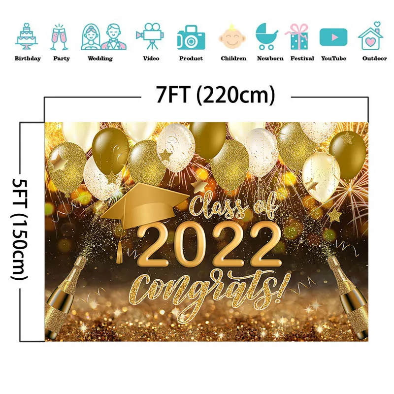Fondos de fotografía para fiesta de graduación, Felicidades a los graduados, clase de graduación, decoración, sesión fotográfica de fondo, 2022