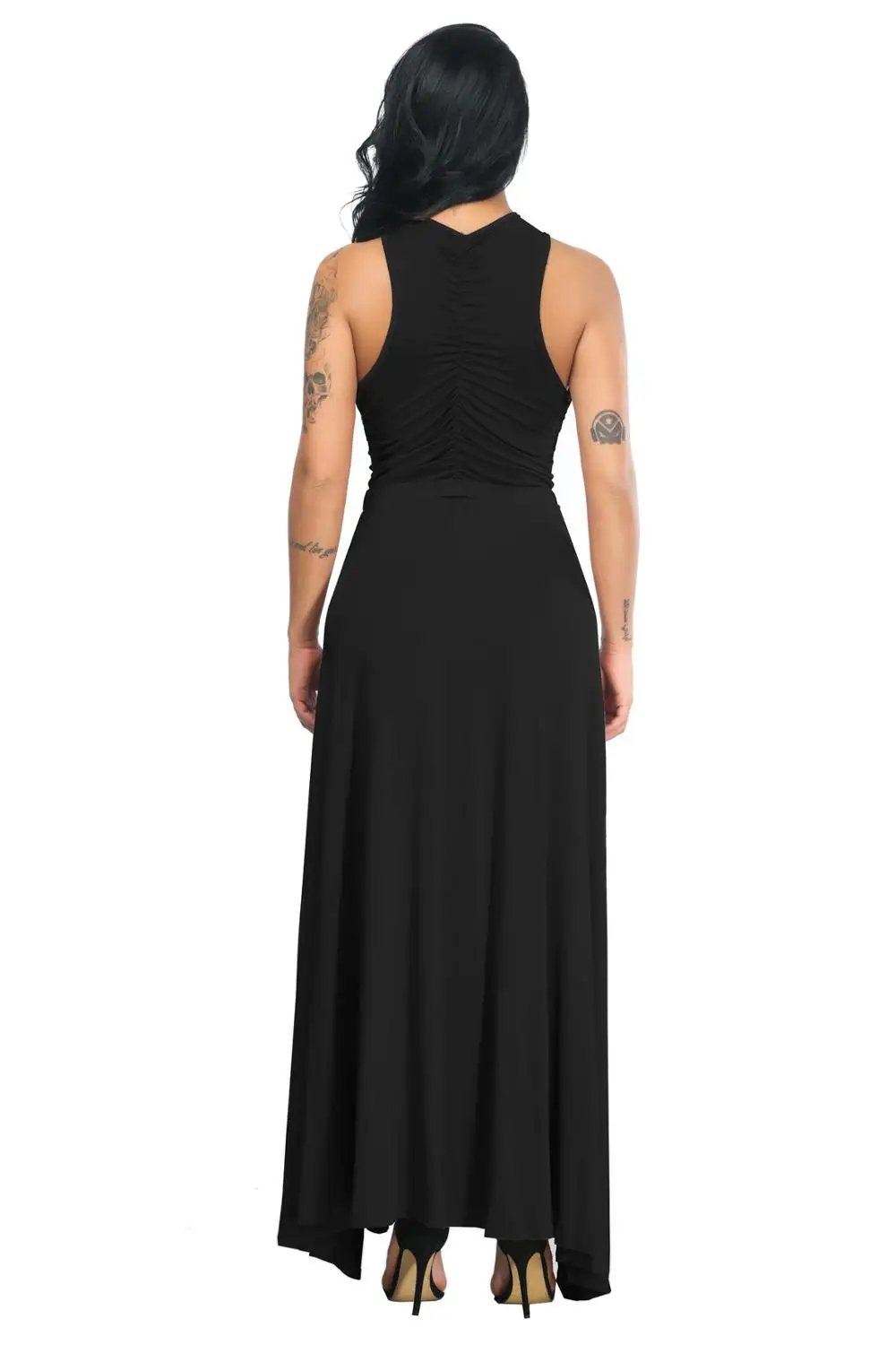 Sexy Cross Strap Off Shoulder Solid Color Split Black Long Dress 2020 Summer Women Asymmetrical Party Club Dress Plus Size M-3XL