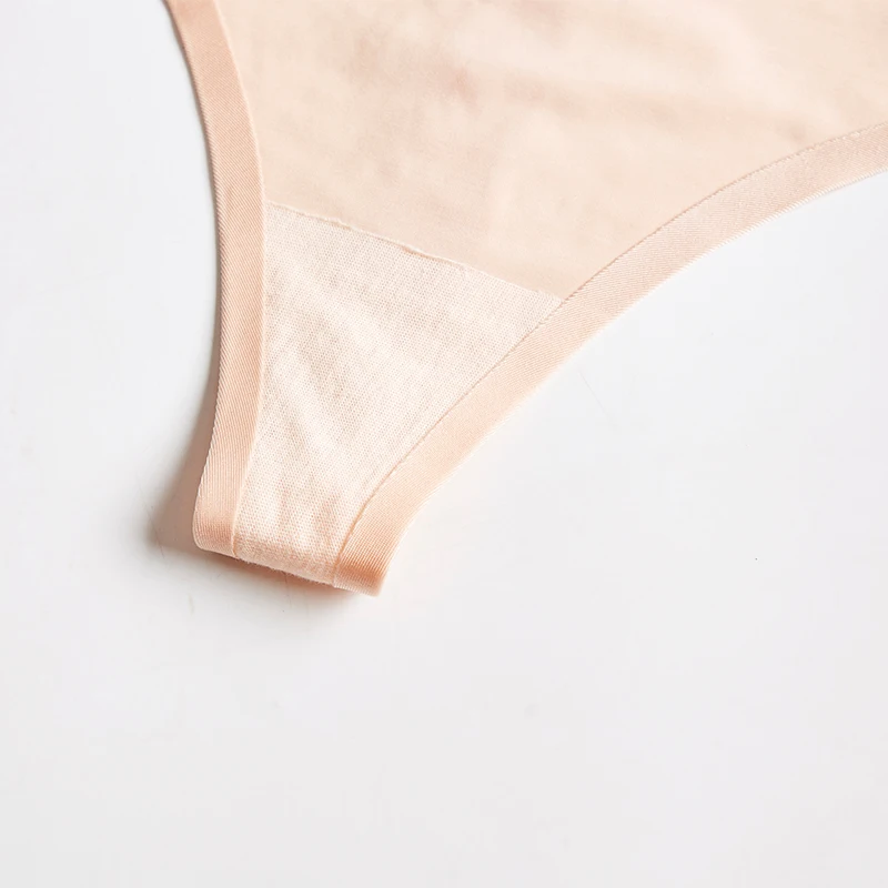 BANNIROU-tangas de seda de hielo para mujer, ropa interior sin costuras, Sexy, deportiva, parte trasera en T, 3 piezas
