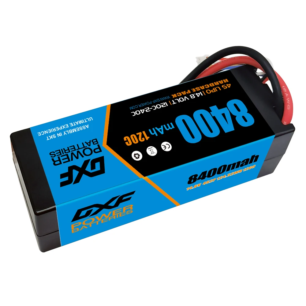 2PCS DXF Lipo battery 4S 14.8V 8400mah  6200mAh 120C  80C HardCase Lithium Polymer  for RC Car Boat Drone Robot FPV truck