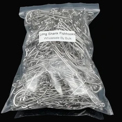 1000pcs Wholesale Bulk Pcs/lot Fishhooks Long Handle Eyed Hole Barbed Hook Hippocampus Pomfret Perch Fishing Tackles Pesca Peche