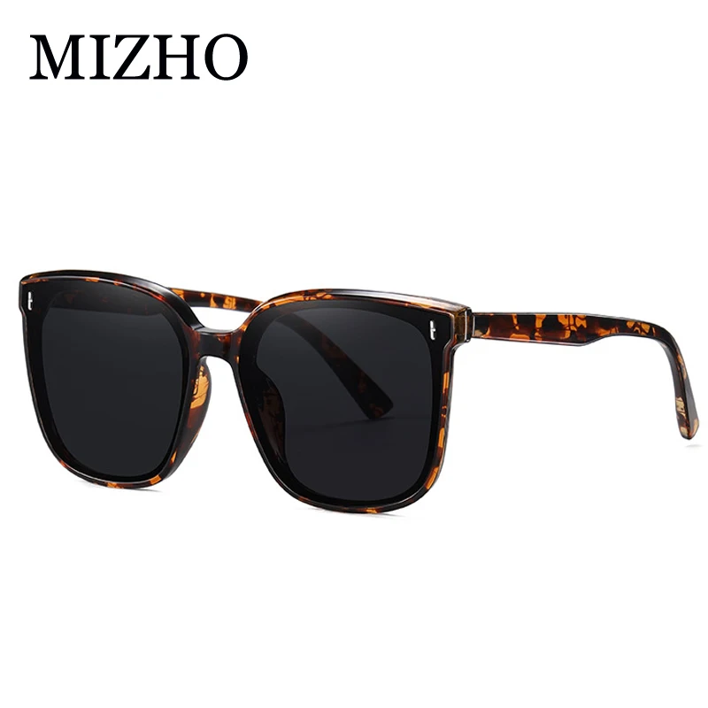 MIZHO Brown Fashion Korea Oversized Sunglasses Women Square Brand Designer Shades UV400 Vintage Glasses