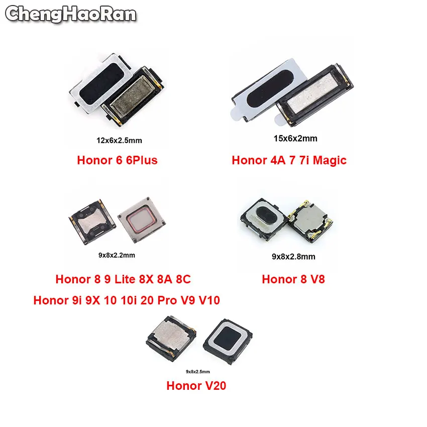 ChengHaoRan 2pcs Top Front Earpiece Ear Speaker For Huawei Honor 4A 6 Plus 7 7i 8A 8C 8X 8 9 Lite 9i 9X 10 10i Honor 20 Pro V10