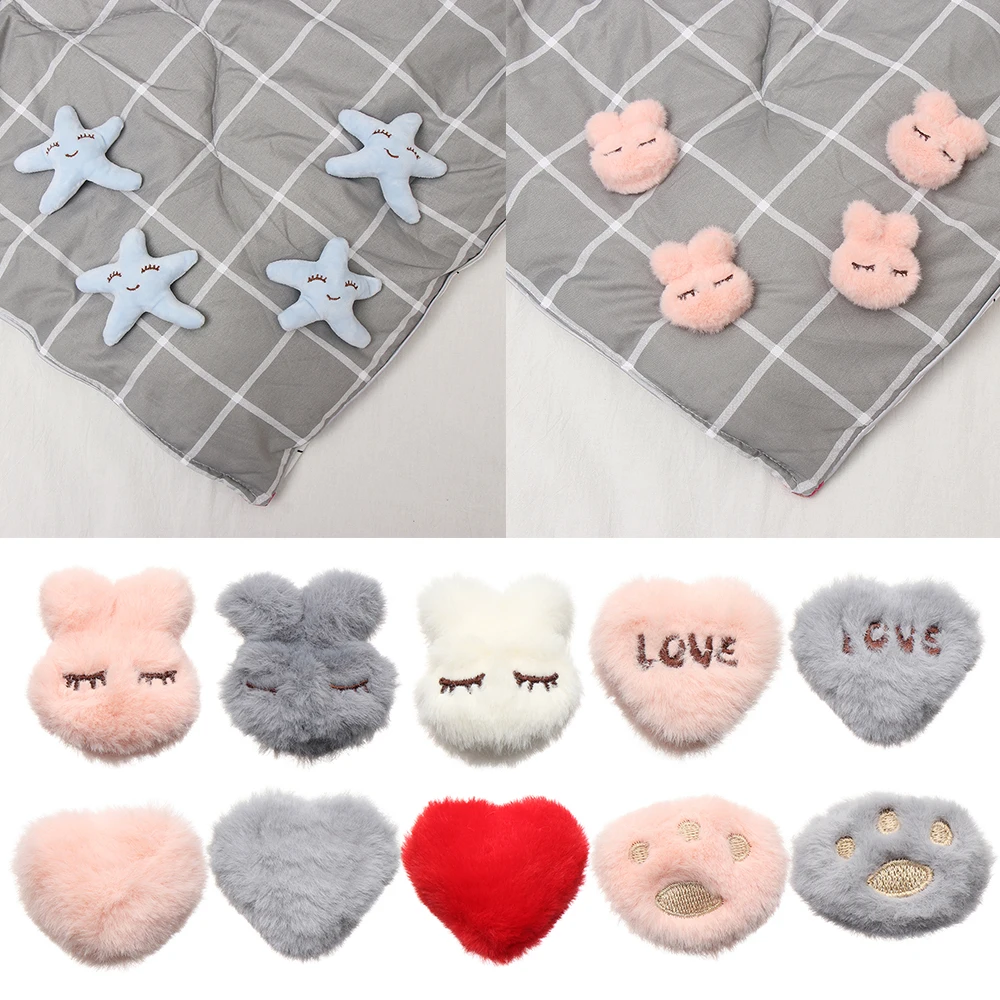 4pcs Cute Plush Rabbit Quilt Holder Non-slip Quilt Blanket Clip One Key to Unlock Blankets Cover Fastener Clip Holder Bed Sheet