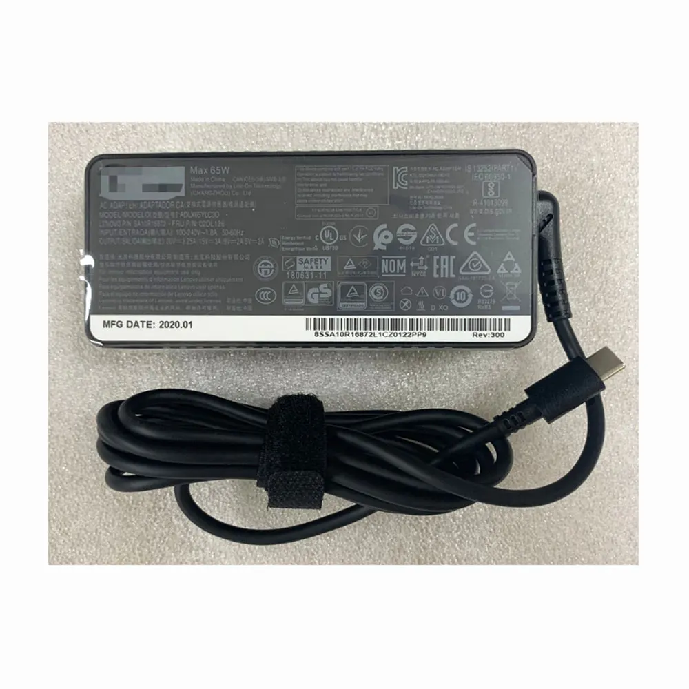 02DL126 02DL128 ADLX65YLC3D for Yoga C940-14IIL 14s-IML 13s-IML USB C TypeC Adapter Original New Charger 20V 3.25A 15V 9V 5V 65W